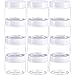 Paquet de 12 Slime Storage Vide en Plastique Clair Bocaux de Faveur avec Conteneurs en Plastique Large Bouche avec Couvercles (2 oz, Blanc)