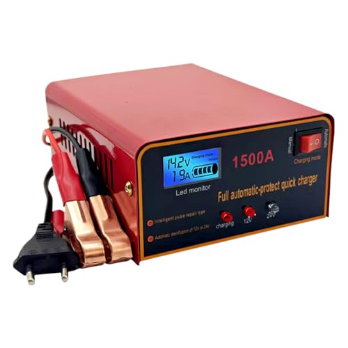 Cargador De Batería para Coche, Cargador De Mantenimiento Lento para Batería De Automóvil, Mantenedor Portátil con Compresor para Camión Tractor Coche Moto