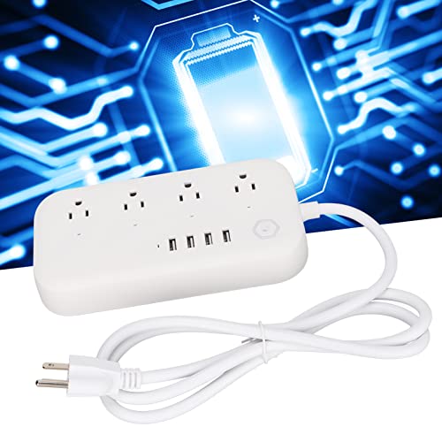 Luqeeg Protector eléctrico Smart Plug con 4 tomas controladas individualmente, 4 puertos USB y control remoto WiFi, material ABS miniatura 2