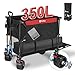 Produktbild Sekey XXXXL Bollerwagen Faltbar 350L mit Extra Breite Reifen 17x10cm, Faltbarer Bollerwagen Strandwagen Transportwagen Zusammenfaltbar aus 4 Richtungen, 4XL-Doppel 4021, Rot mit Schwarz