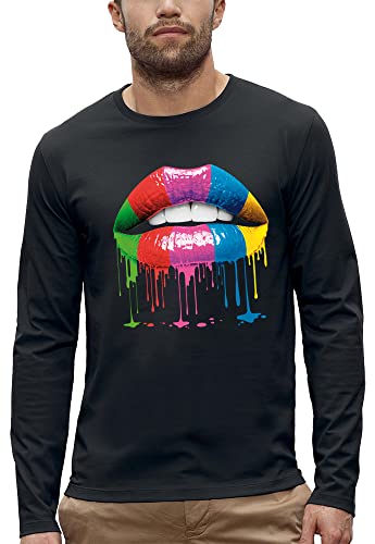 T-shirt manches longues bouche fluo vêtement fluorescent original homme tendance