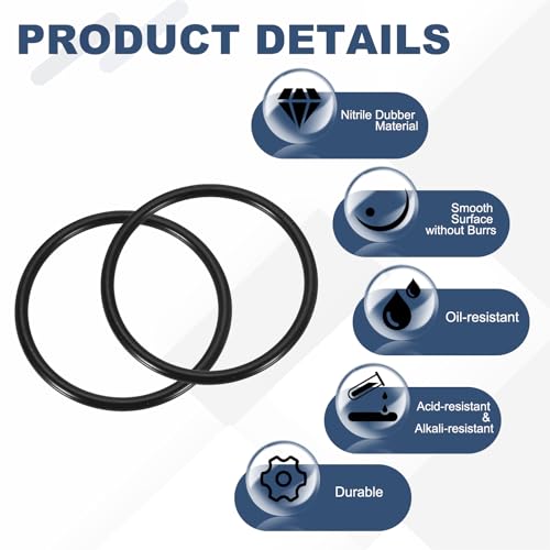 QUARKZMAN 5 szt. AS-335 O-rings, nitrylowe o-ringi 2-3/4" ID, 3-1/8" OD, 3/16" okrągła uszczelka do hydrauliki samochodowej (70 Durometr, czarny)