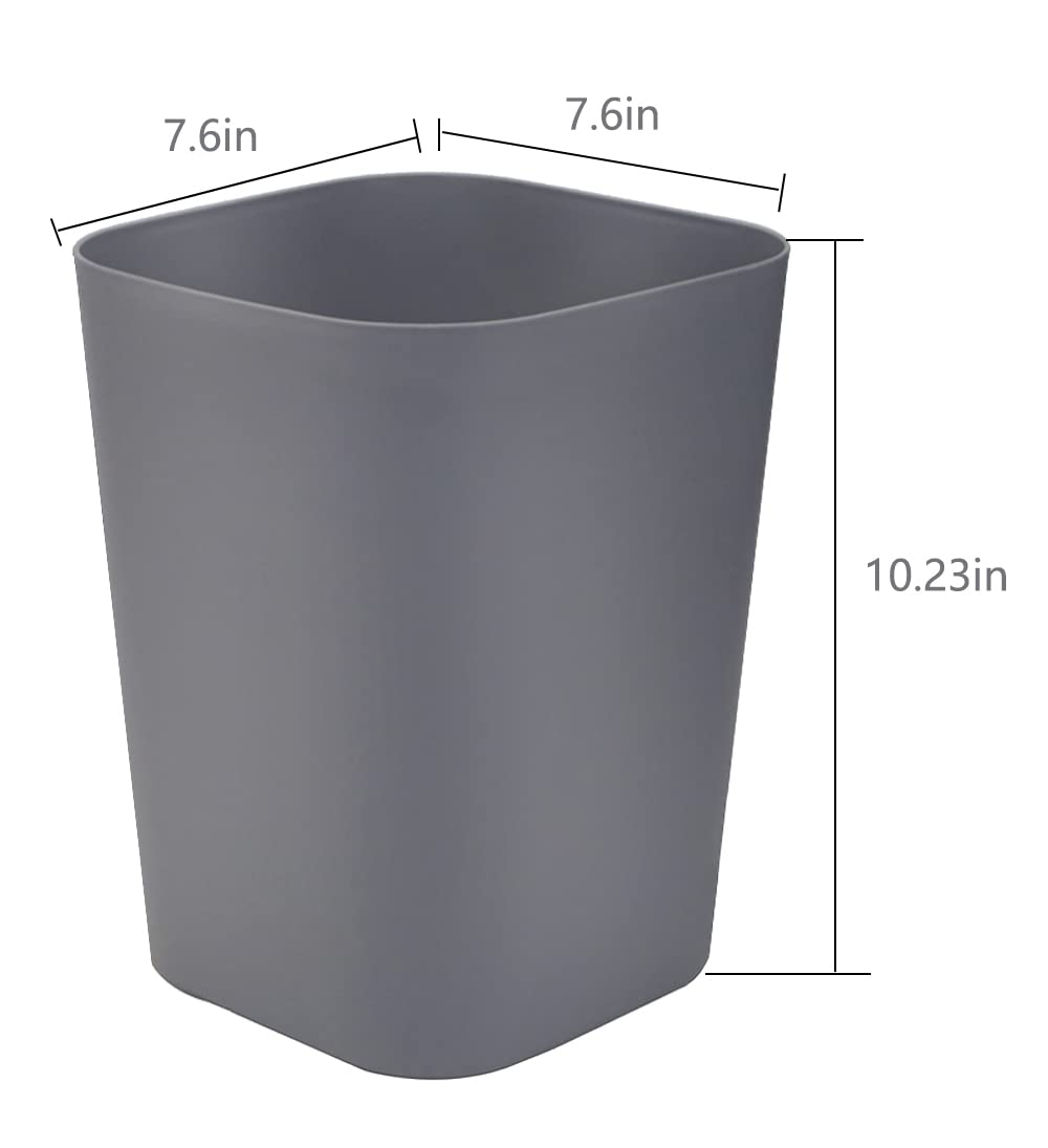 Lot De 2 Poubelles Classiques Rectangulaires Glayent - Blanc - 27,5x25x13,5 Cm - Pour Salle De Bain, Bureau, Chambre - Plastique