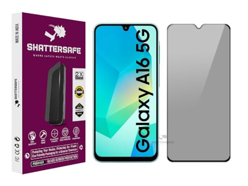 Image of Anti-Spy Privacy Tempered Glass Compatible For Samsung Galaxy A16 5G [Pack of 1]. 9H Hardness, Anti-Scratch, Edge-to-Edge Protection With Easy Installation Kit & Case Friendly Fit.