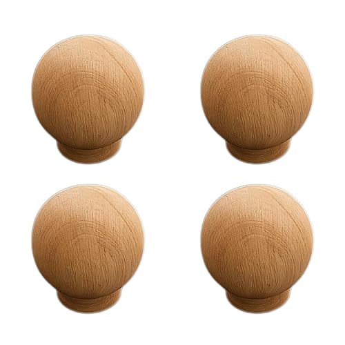 Image of Steam Beech Wood Drawer Knob /Cabinet Door Handle /Door Knobs /Knob for Drawers /Wardrobe Handle (1.5 Inch) Pack of 4-| 3 Years Warranty |