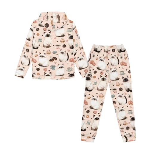 Renewold 2 Piece Set Girls Long Sleeve Tracksuits Kids Hoodie Sweatshirt and Jogger Sweatpants Set Sweatsuits 4-12 Years4