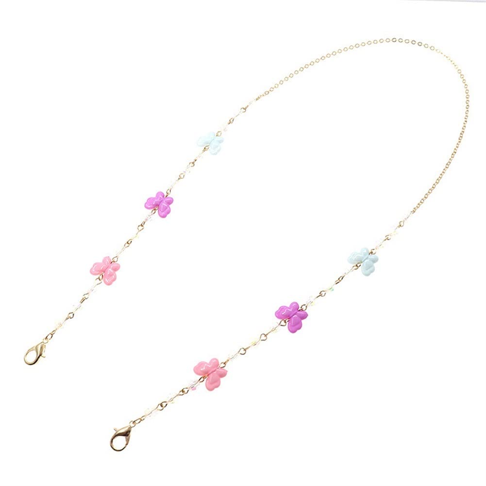 SEJASSEJAS Cadenas de anteojos con Correa for Mujer Cadenas de máscara con Cuentas de Mariposa for niños Retenedor de Gafas con Estilo Adecuado para Gafas y máscaras