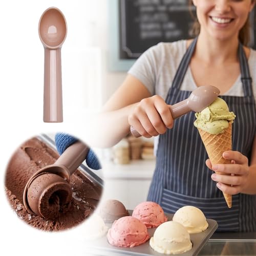 Ice Cream Scoop,7 * 1.2 Inch Nonstick Anti-Freeze Ergonomic Heavy Duty Plastic Spoons,Durable Sturdy Solid Ice Cream Spoons for Fruits Watermelon Yogurt Melon Ball Sorbet Kitchen Tool,Pink - image 3