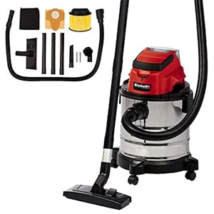 Einhell Akku-Nass-Trockensauger TC-VC 18/20 Li S-Solo Power X-Change (Li-Ion, 18V, Edelstahlbehälter 20 l, Blasanschluss…