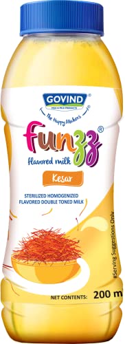 Image of Govind Funzz Flavoured Milk with Three Flavours - Badam, Pista & Keshar. 200ml Each, Pack of 12.