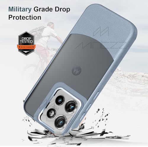 Image of MINTZZ Moto Edge 50 Back Cover, Leather Design, Protective Cover with Camera Lens Protection, Premium Grip & Slim Fit Durable, Edge 50 Case (Gray, Moto Edge 50)