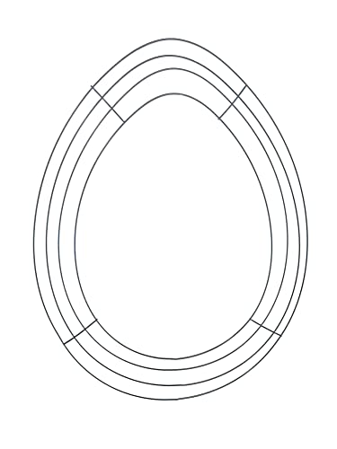 TLC Egg Shaped Wire Wreath Frame 15 inch Easter Or Any Event Decoration DIY (1), Black