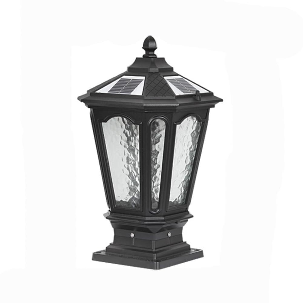 QUSYZD Solar Outdoor Post Cap Lamp Simple Chinese Wall Courtyard Post Lights Fence Gate Column Lamps Lantern Villa Garden Landscape Lighting Fixtures Lantern for Patio,