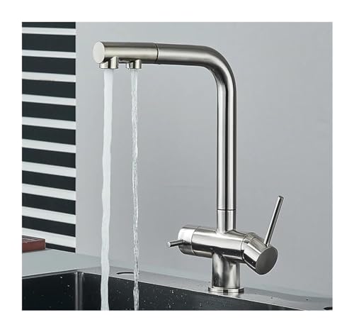 Robinet de filtre à eau de cuisine mitigeur évier noir rotatif 360