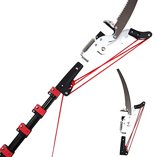 5.4M-7.2M Professional telescopic tree pruners with SK5 Cutting Blade Pole Saw Long Reach Pole Pruning Saw, 2 in 1 Extendable Gardening Tool,5.4M/18FT