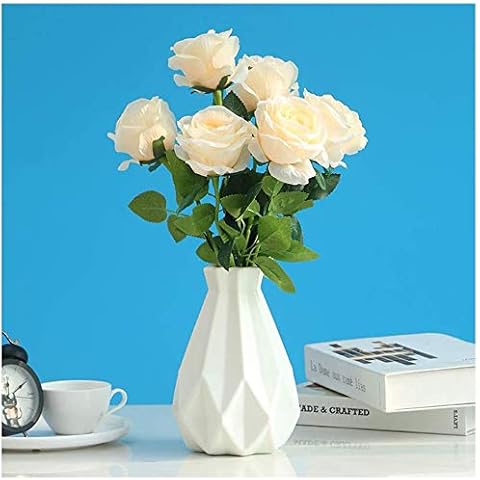 DoubleCare Jarrones Decorativos Jarrón de Plástico Nórdico Modernos Geometricas Floral Florero para Decoración Cover