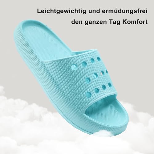 Cloud Sliders Women Men, Original DIY Cloud Slippers Sandals Summer Flip Flops Shower Bathing Pillow Sliders (Turquoise Green, Adult, Women, 7, Numeric Range, UK Footwear Size System, 7.5, Medium) - Image 5