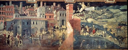 Cuadro de lienzo de 60x90cm con la famosa pintura de Ambrogio Lorenzetti para decorar salones