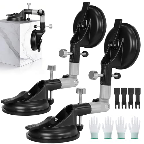 DEWINNER 2 PCS 90-270 Degree Adjustable Granite Seam Setter with 6 in Suction Cups Seam Joining and Leveling Countertop Leveler Tools for Granite Stone Marble Slab Quartz