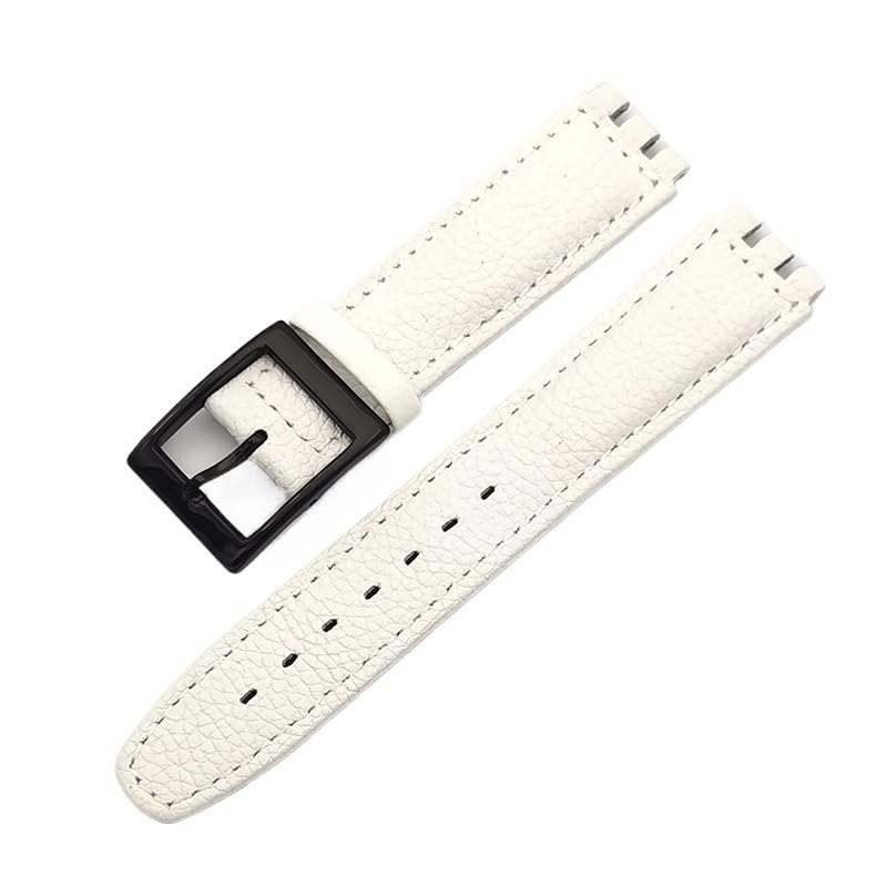 Bracelet de montre Swatch en cuir blanc motif litchi pour vos tenues d'été chic