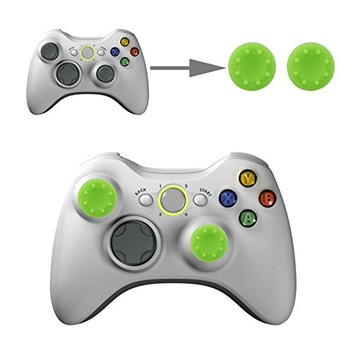 wortek Controller Aufsätze Thumb Grip Control Stick Set Kappe Silikon für Sony PS5, PS4, PS4 Pro, PS3, PS2, Xbox One, Xbox One Series X, Xbox 360, Nintendo Switch, Nintendo Wii U Grün