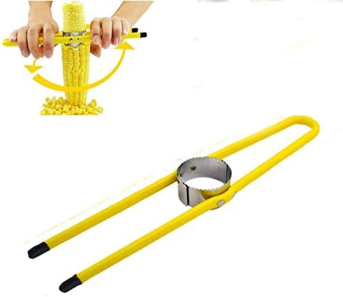 Corn Slicer Peeler Thresher Stainless Steel Corn on The Cobb Holders Corn Shucker Kitchen Cooking Tools，Easy to Operate and Clean, Reusable and Durable