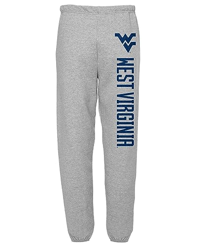 West Virginia University Official Collegiate Team Logo Jogger Sweatpants, Athletic Heather, Medium