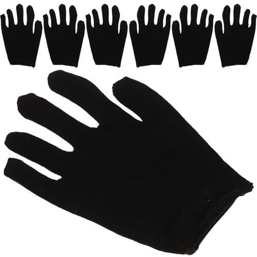 Guantes de algodón Kisangel negros talla M, pack de 12 pares para cuidado diario de manos