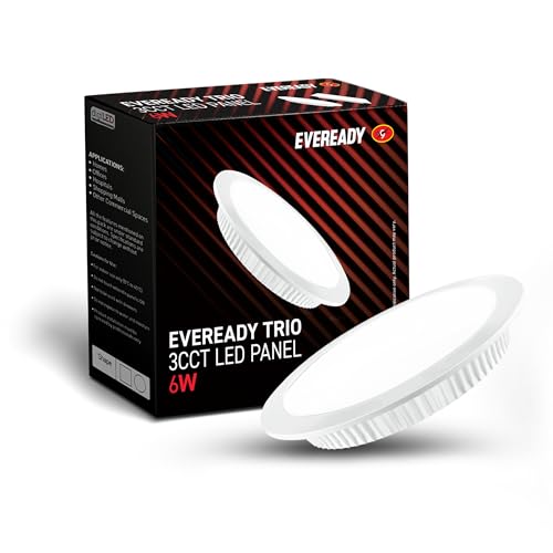 Image of Eveready 6W LED Trio Panel, Inbuilt 3CCT Modes (6500K-4000K-3000K), 4kV Surge Protection, Round, Pack of 1
