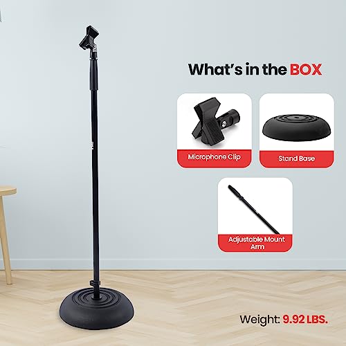 Image of PylePro PMKS5 Compact Base Microphone Stand, Black