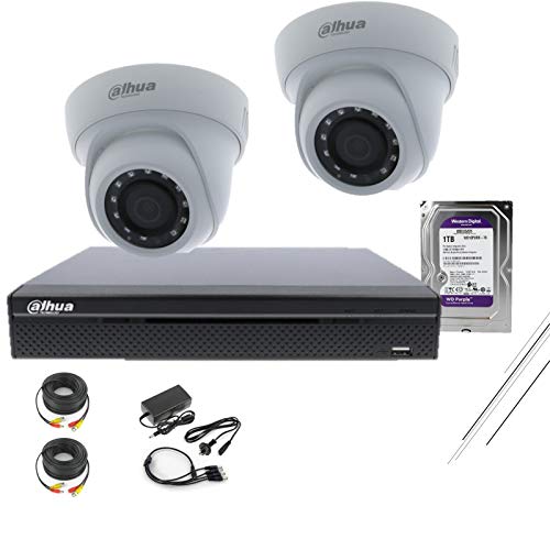 Dahua-Kit de vidéosurveillance 2 caméras Full HD Domo Hdcvi Disque 1 To Violet Cctv Malaga Maison ou Entreprise Installation facile