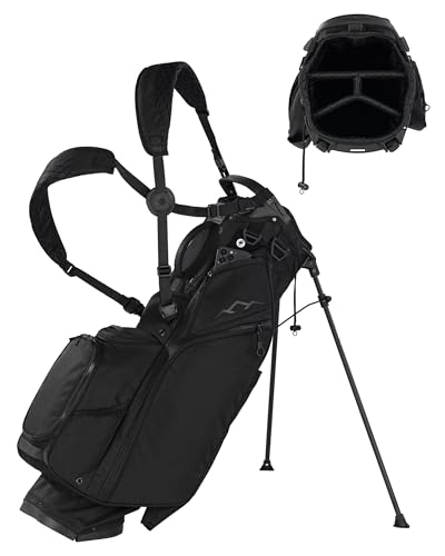 Sun Mountain Eclipse 3.5 4 Way Golf Stand Bag - Durable Golf Bag with Eleven Pockets for Ample Storage - Features an Ergonomic X-Fit Dual Strap System and a Matching Rain Hood - Black