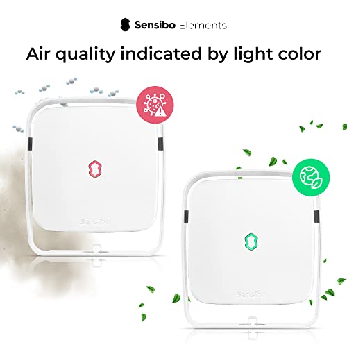 Sensibo Elements - Smart Wifi Air Quality Monitor, Humidity Meter, Co₂ Detector, Air Pollution Indicator, Co₂ Monitor, Temperature Sensor, Compatible With Alexa, Google Home #TOP4