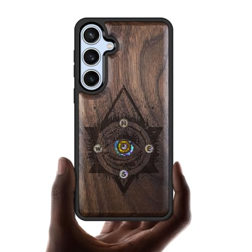 Coque Samsung S24 FE anti-rayures, dos bois premium Œil de tempête