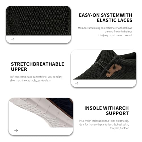 Mens Slip on Loafers Boat Shoes Non Slip Walking Shoes Fashion Sneakers for Men Comfort Lightweight Breathable Casual Office Shoes4