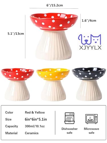 27% Off Elevated Mushroom Ceramic Cat Bowls – Raised Design - Image 5