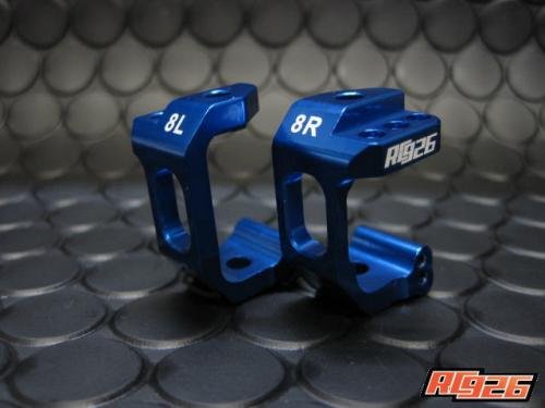 ヨコモドリパケ/D-MAX用 アルミフロントハブキャリア Type-2 キャスター8度 KNブルー