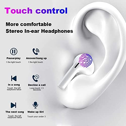 Earbuds, IPX7 Waterproof 5.1 Bluetooth Hi-Fi Stereo Sound Wireless Earphones With Mic, 30H Playtime Headphones With Fast Charging Case for Airpð ð ð ˜/iPhone