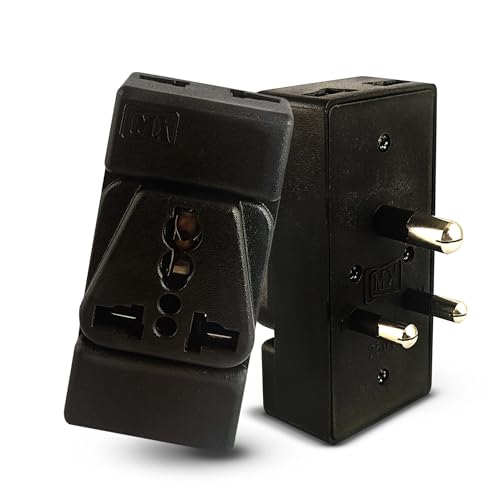 Image of MX 5A to 15A Converter Plug | 3-Pin Universal Adapter | Heavy-Duty Power Converter Socket | Universal Socket Plug (2 Pin 3 Pin Multi Plug Adapter, Pack of 3)