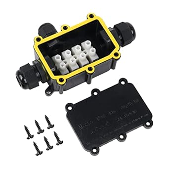 3-Cable : CNBTR Waterproof Black IP68 Plastic Cable Wire Connector Gland Electrical 3-Cable Junction Box with Terminal