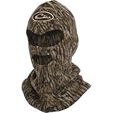 Drake Waterfowl Unisex MST Face Mask - Warm Fleece Midweight Camo Outdoor Hunting Balaclava with Adjustable Back Cinch, OSFM, Mossy Oak Bottomland