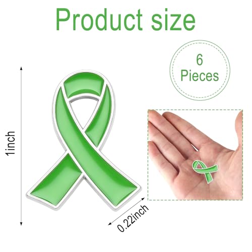 Image of 6Pcs Awareness Enamel Ribbon Lapel Pins Ribbon Brooch Pin for Charity Events Survivor Campaign Party Favors Supplies