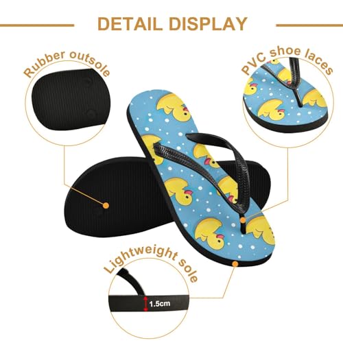 Mens Flip Flops Cute Rubber Yellow DuckSandal Flip Flops for Women Summer Beach Slipper 214B25432
