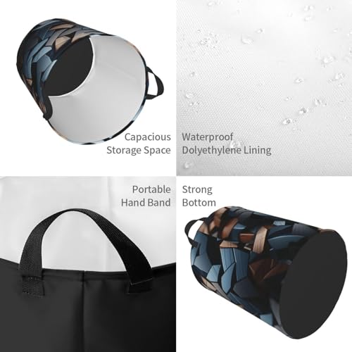 Panier à linge autonome de forme irrégulière en tissu imperméable et pliable - 4