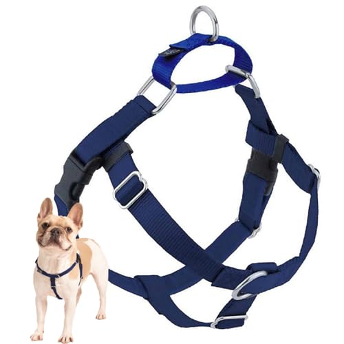 2 Hounds Design Freedom No Pull Dog Harness, Adjustable Harness, Easy Walking & Comfortable Control, Fits Small, Medium & Large Dogs, Solid Colors, Made in USA, 1' LG, Navy