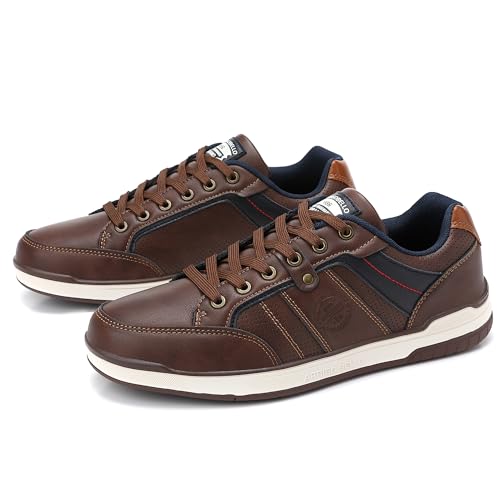 Image of ARRIGO BELLO Mens Casual Shoes Fashion Sneakers Breathable Comfort Classic Lace-Up Low Top Walking Shoes