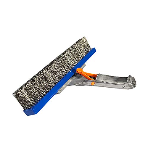 Daveyspa 10 Inch Pool Brush Heavy Duty Stainless Steel Wire Fortified Curved Edges for Pool Stubborn