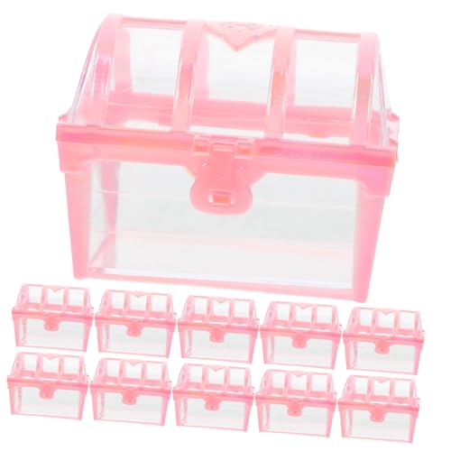 FONDOTIN 12 Piezas Unidades Cajas de Regalo Pirata Efecto Perla Cofres Tesoro para Fiestas y Cumpleaños Cajas Plásticas Transparentes para y Detalles Pequeños