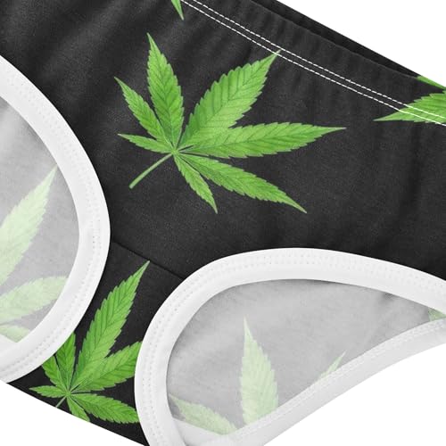 Stylish Girls Underwear Toddler 2t Cotton Panties Little Girl Watercolor Green Leaves Black Underpants Briefs4