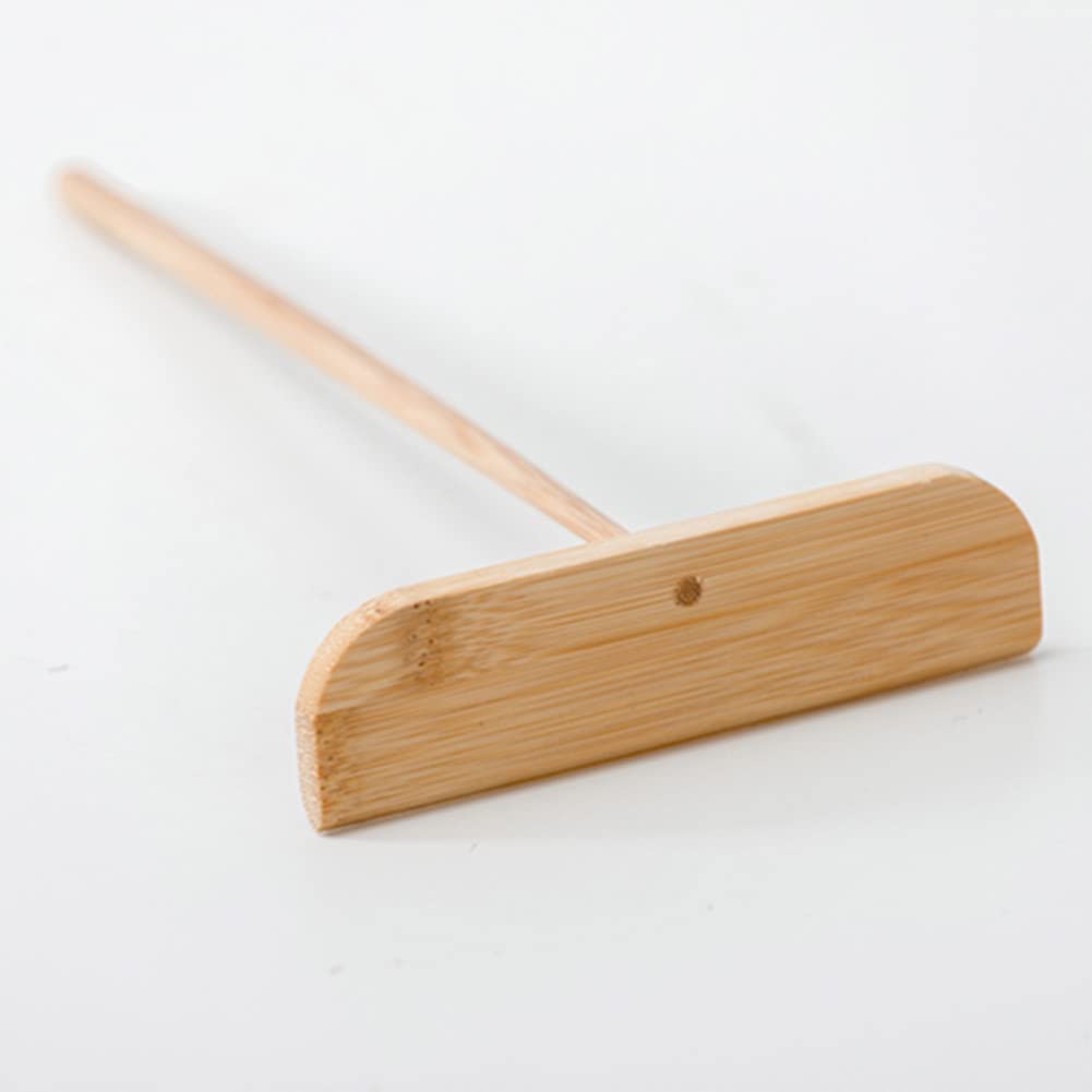 Crepe Spreader, Pancake Rake Small Bamboo Portable Washable Pancake Rake with Long Handle Cooking Tool for Kitchen